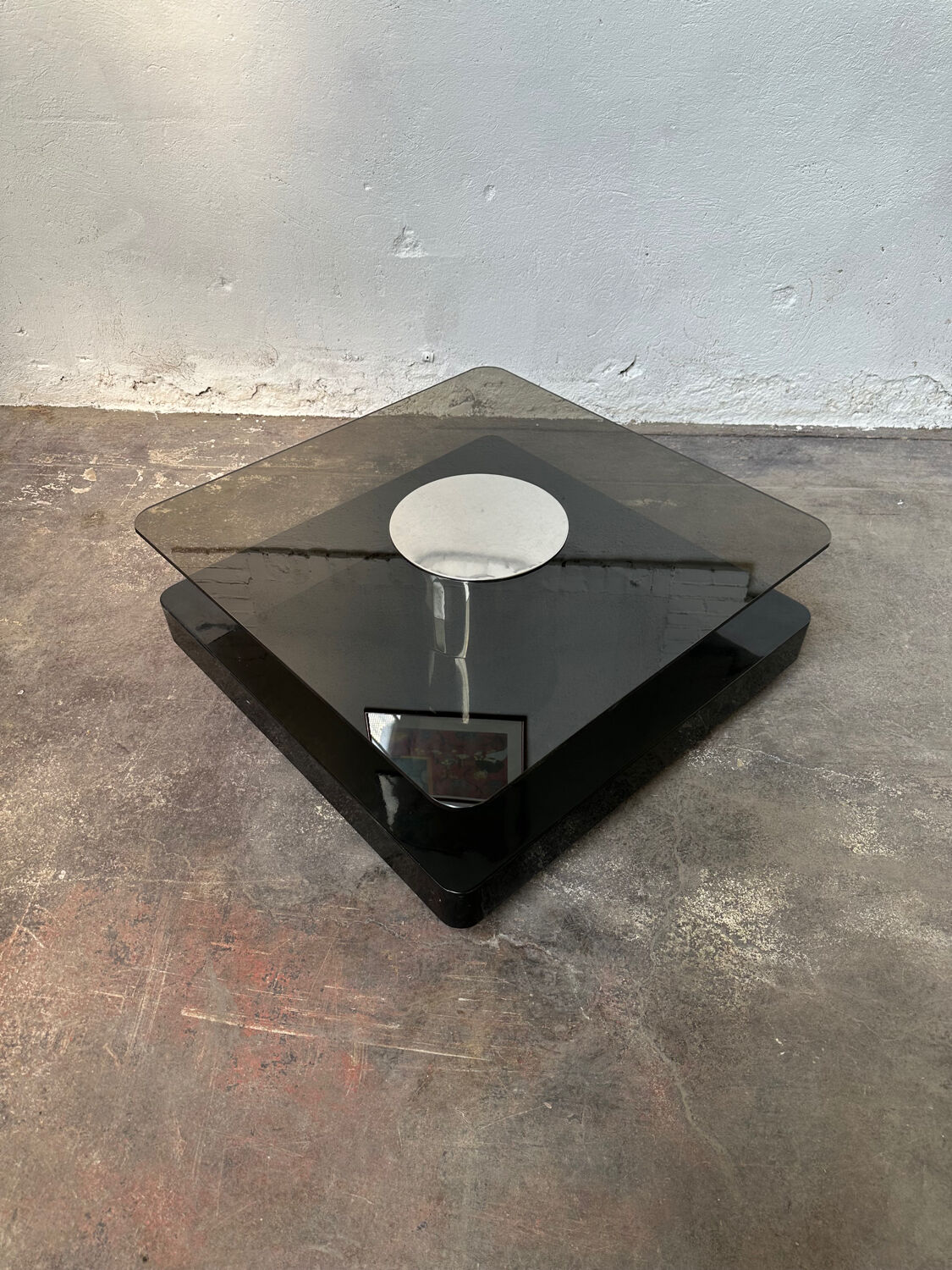 Table basse carrée design Marco Fantoni pour Tecno