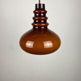 Suspension en verre brun foncé par Peill et Putzler 1960
