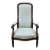 19th century Voltaire armchair in walnut - L=68cm, D=78cm, H=1m07, seat H=40cm.