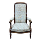 Fauteuil Voltaire du XIXème en noyer - L=68cm, P=78cm, H=1m07, H assise=40cm.