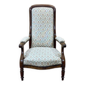 19th century Voltaire armchair in walnut - L=68cm, D=78cm, H=1m07, seat H=40cm.