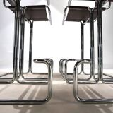 Set of 4 Linea Veam tubular steel bar stools, 1960