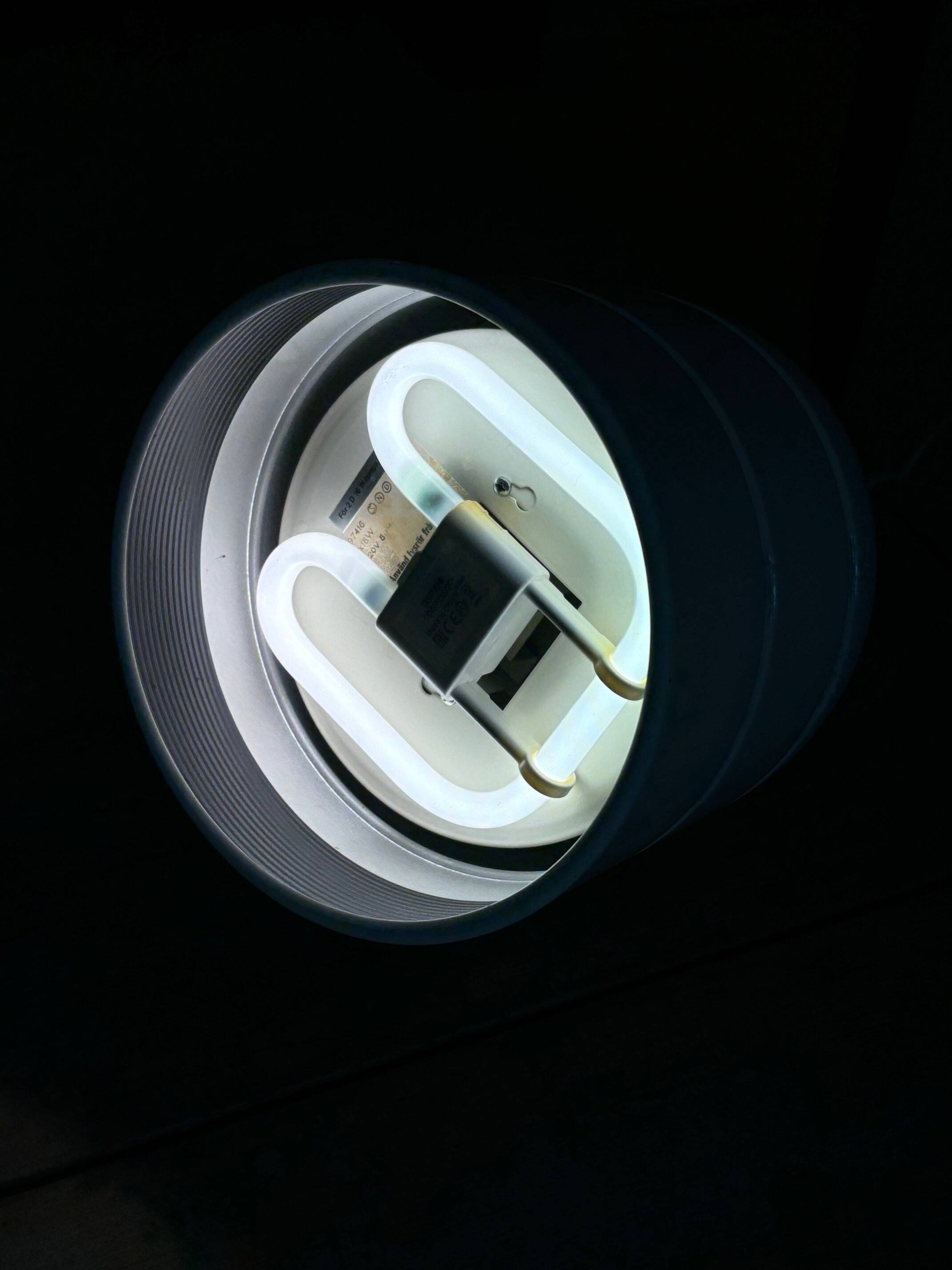 White metal pendant light - suede from the 70s/80s