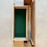 Vintage floating commode in teak and beech wood from the 1960s.