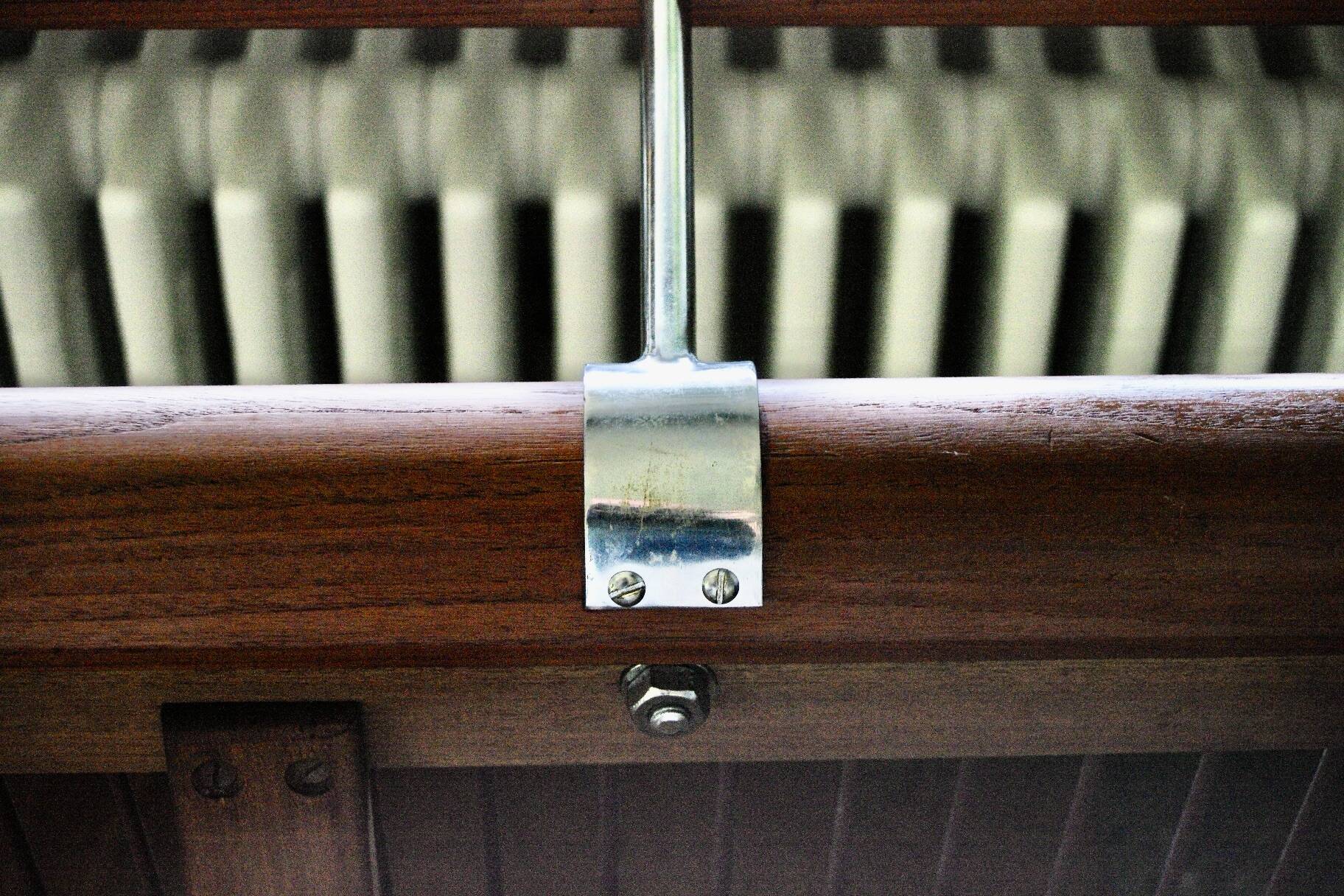 Vintage minerva daybed in solid teak and alcantara by peter hvidt for john stuart 1950s