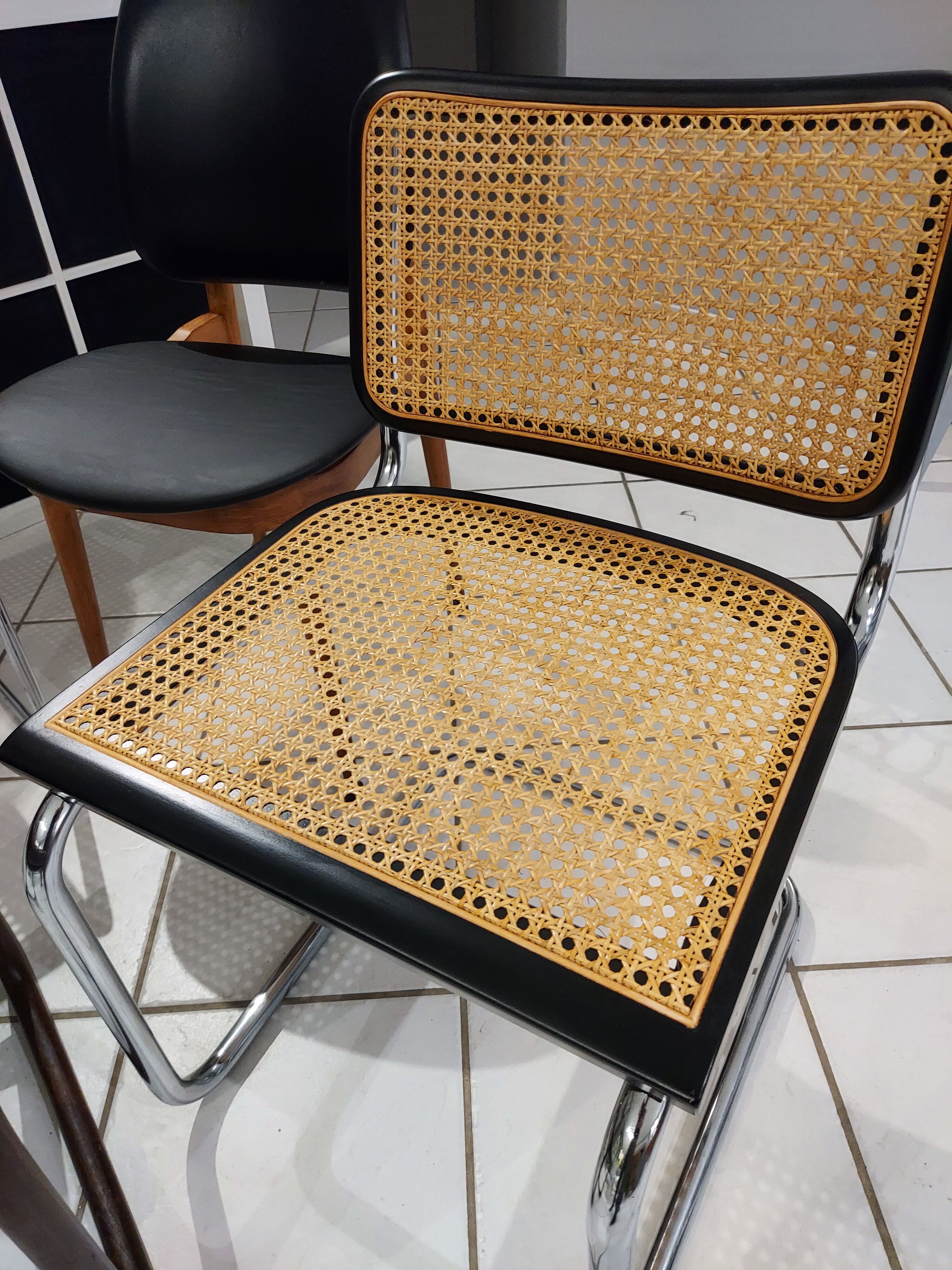 Suite of 4 mismatched chairs vintage model Marcel Breuer,Adrien,Baumann