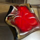 glazed red ceramic vide-poche signed - 1960s