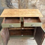 Buffet parisien kaki et bois brut