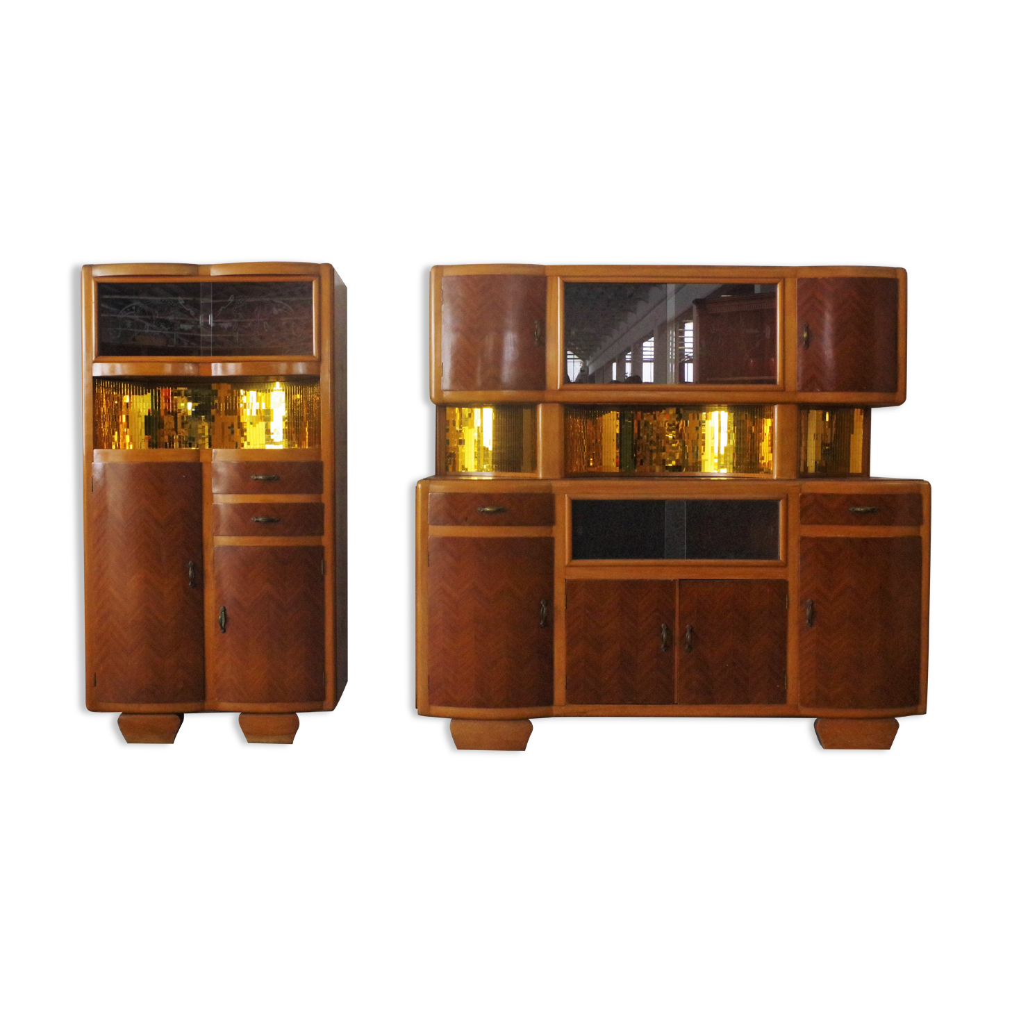 China buffets en Beech, 1950s, Set of 2