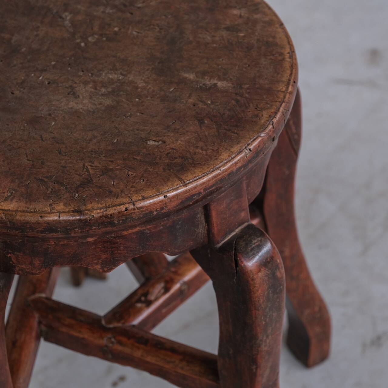 Antique Five Legged Asian Stool