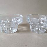 Set of 4 Art Deco style glass candle holders
