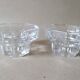 Set of 4 Art Deco style glass candle holders