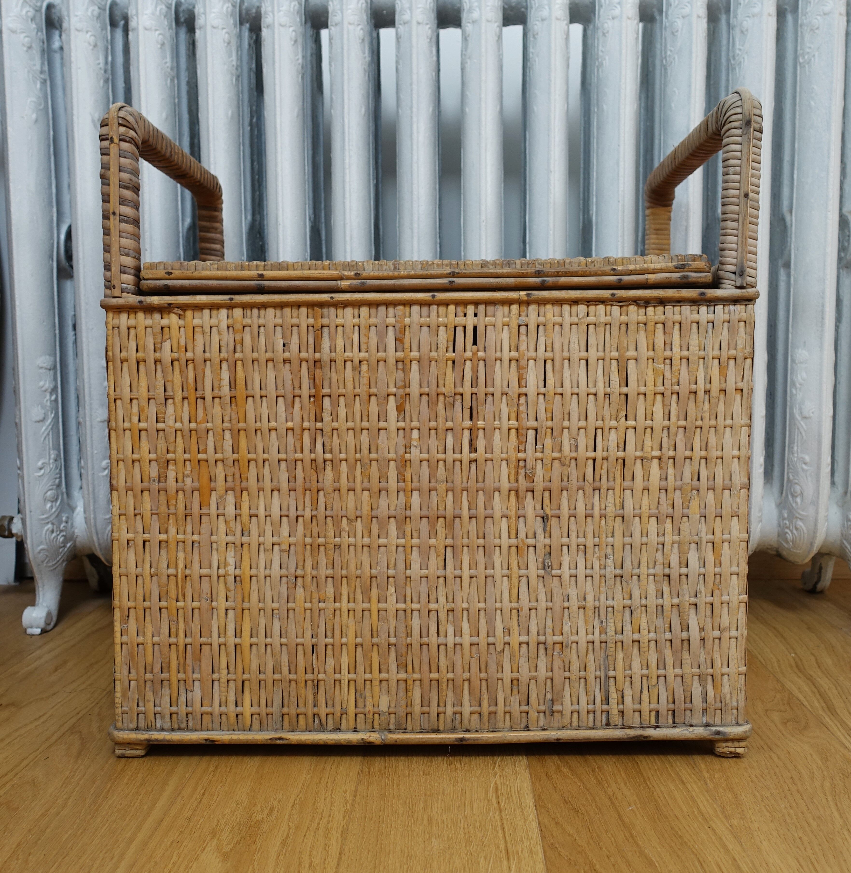 Wicker chest basket