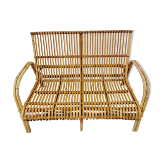 Rattan bench by Robert Wengler