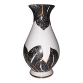 Petit vase vintage - déco feuilles - signé "A Mourlon"