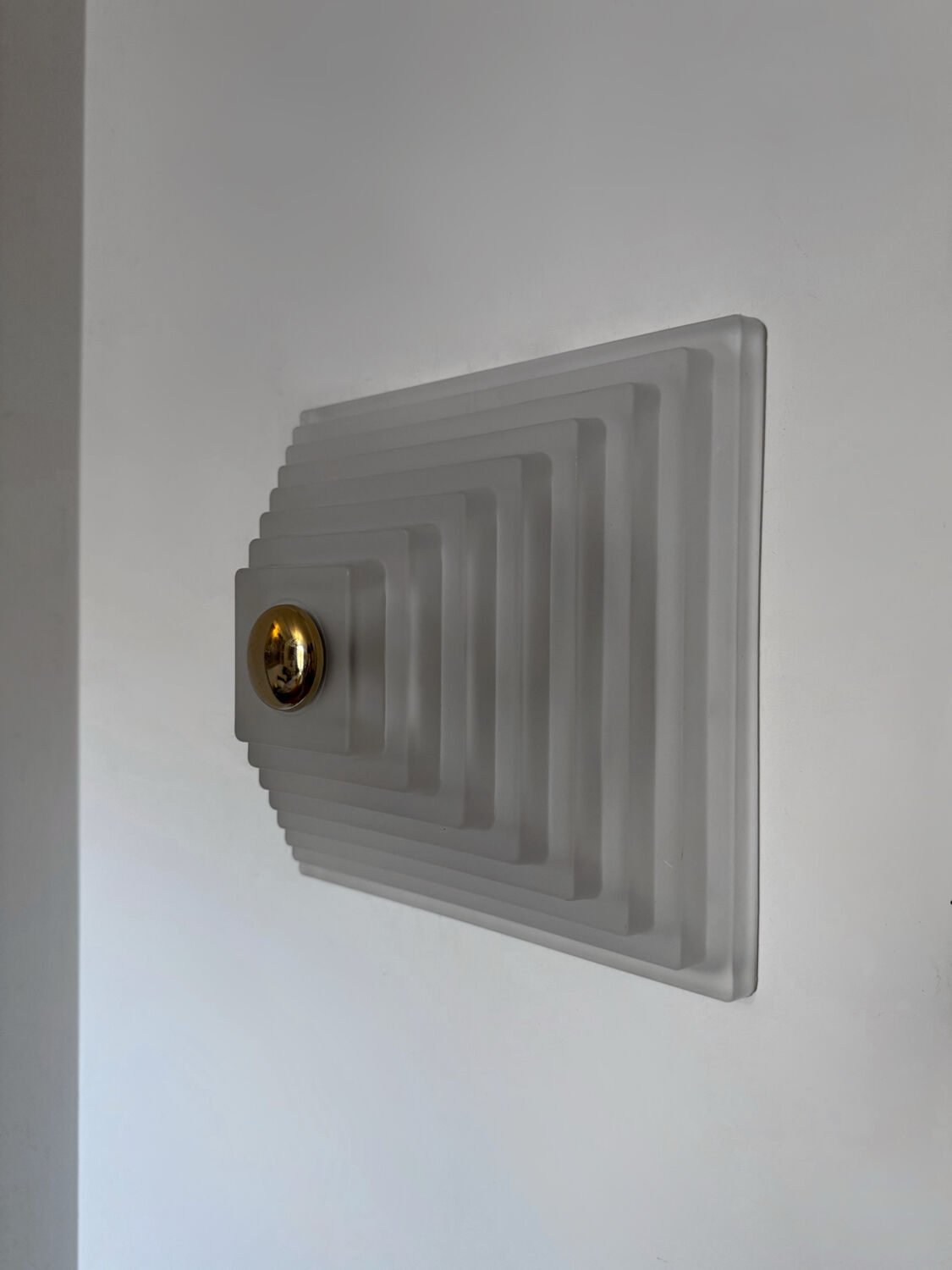 Pyramid glass ceiling light Limburg 1980s