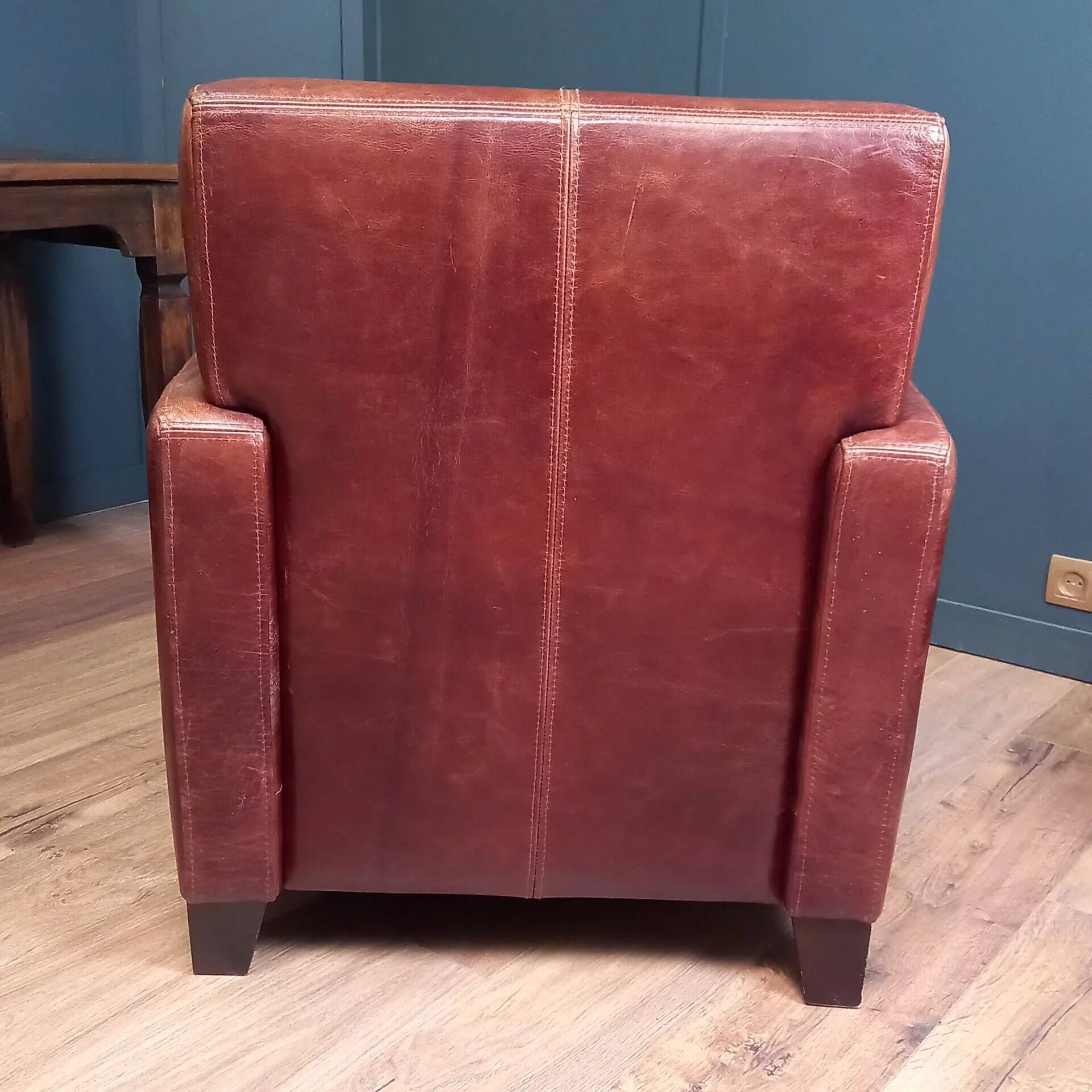 Cowhide club armchair, Vintage clubchair