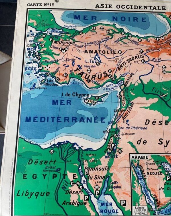Ancienne carte école Asie Occidentale (n 16 bis) - Edouard Bruley