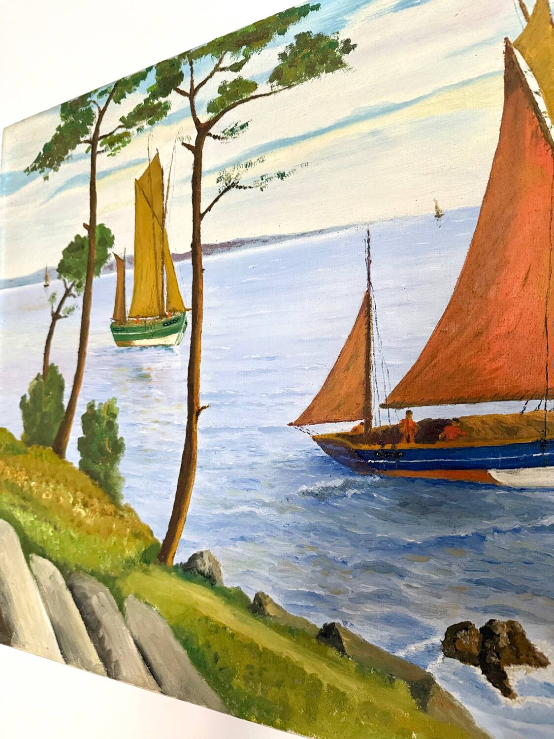 Oil on canvas, Marine signed Raymond JAFFRÉ (1918-2003)