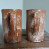 Enamelled stoneware mugs