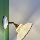 Vintage wall lamp with white and gold granite glass shade