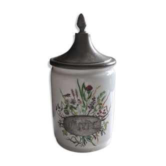 Limoges porcelain pot and tin