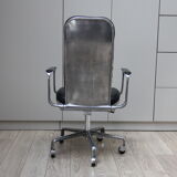 Swivel office chair in black leather - Frederick Scott for Hill - UK - 1970's
