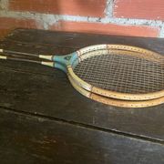 Pair of Vintage Badminton Rackets Wood + Metal from the 1950s #D579