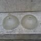 2 vintage glass pendant lights