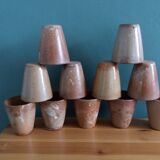 Cider or orangeade service, pitcher and glasses in stoneware from the 70s