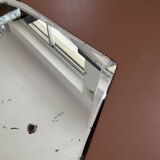 Ancient octagonal mirror beveled and stitched