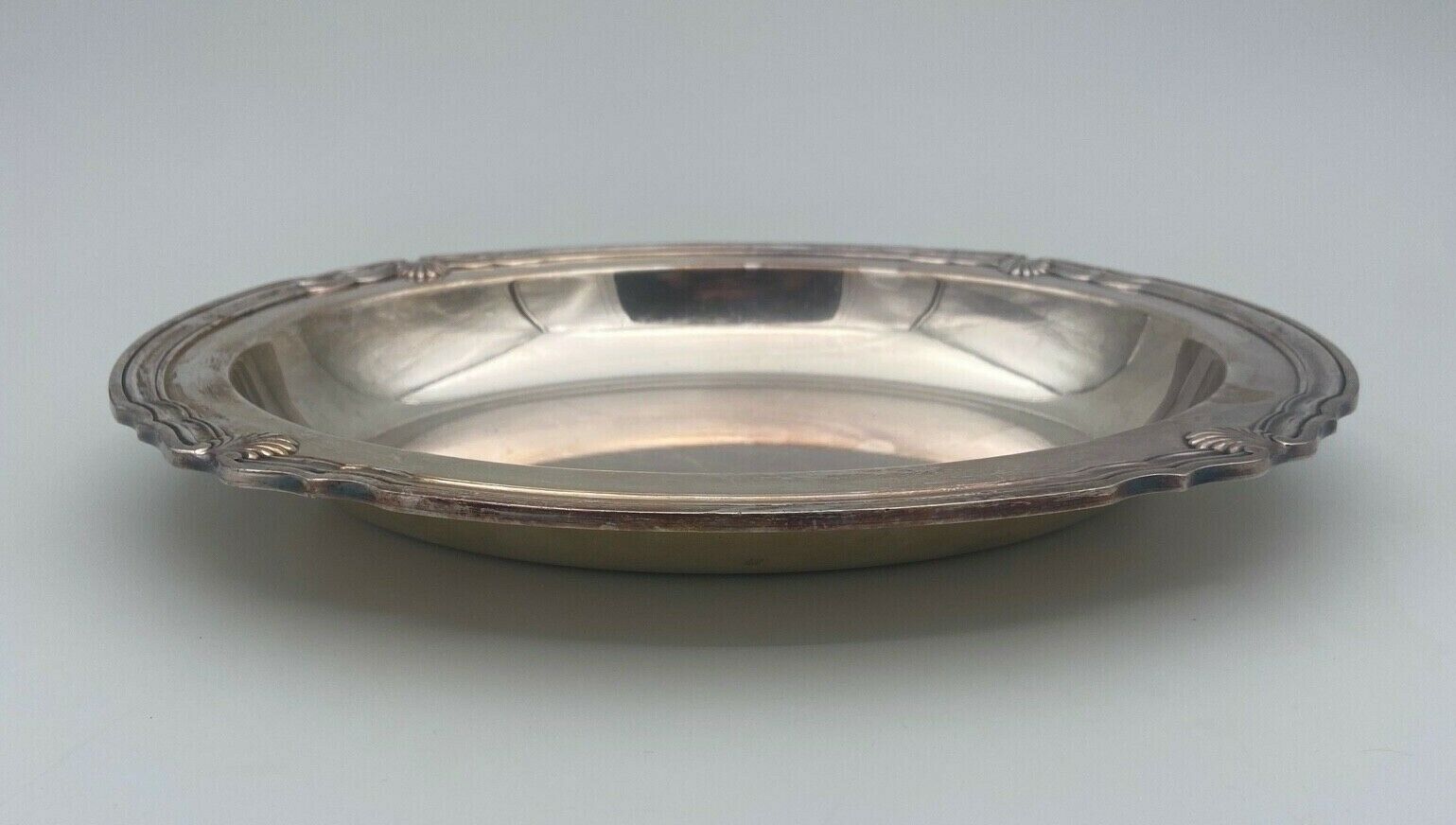 Bague Ovale En Métal Argenté - Taille 53/54 - Très Bon état D'usage