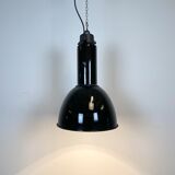 Industrial bauhaus black enamel pendant lamp, 1930s