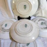 5 flat plates green iron earth earthenware from st amand