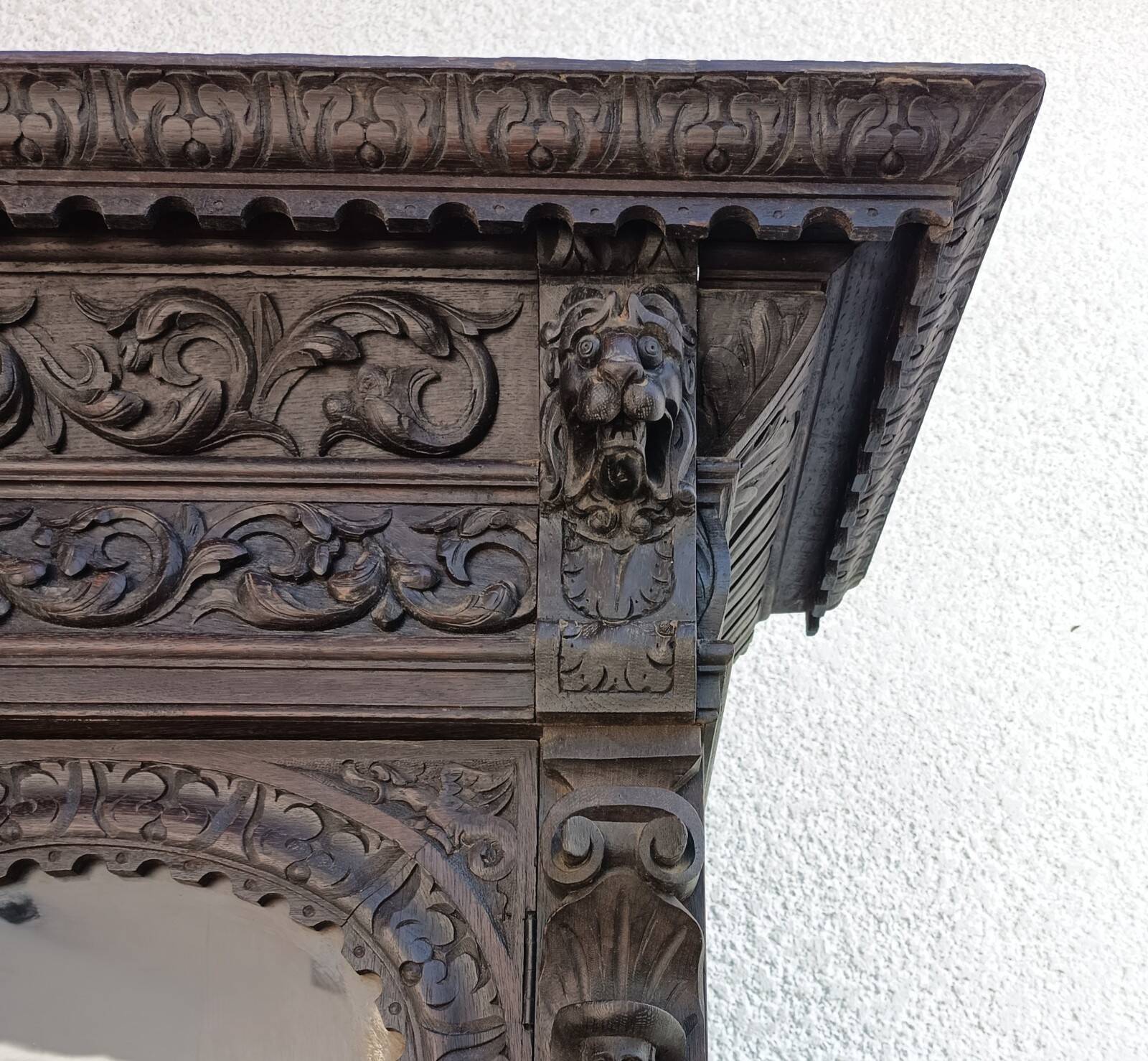 19th Century Oak Renaissance Library Buffet