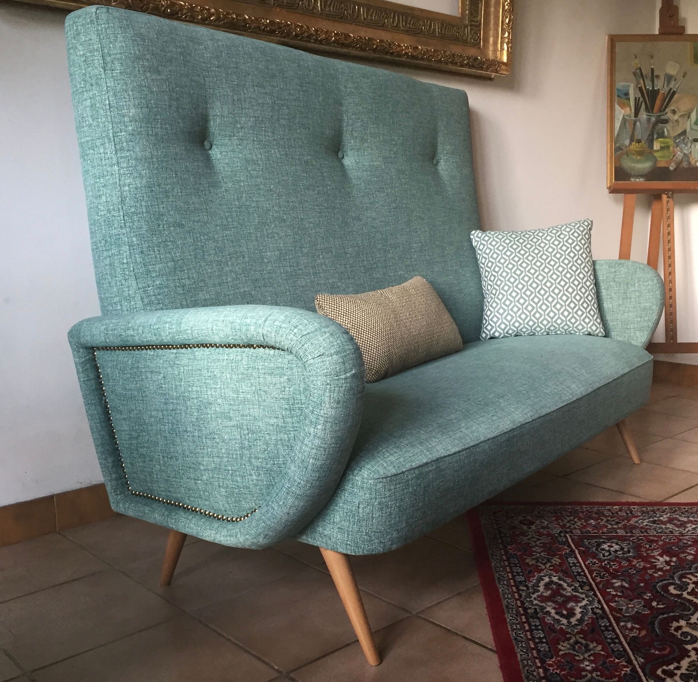 Vintage compass feet sofa