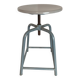 Adjustable height metal and wood workshop stool