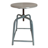 Adjustable height metal and wood workshop stool