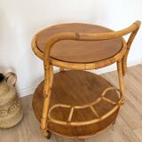 1960s/70s rattan rolling bar/serving cart