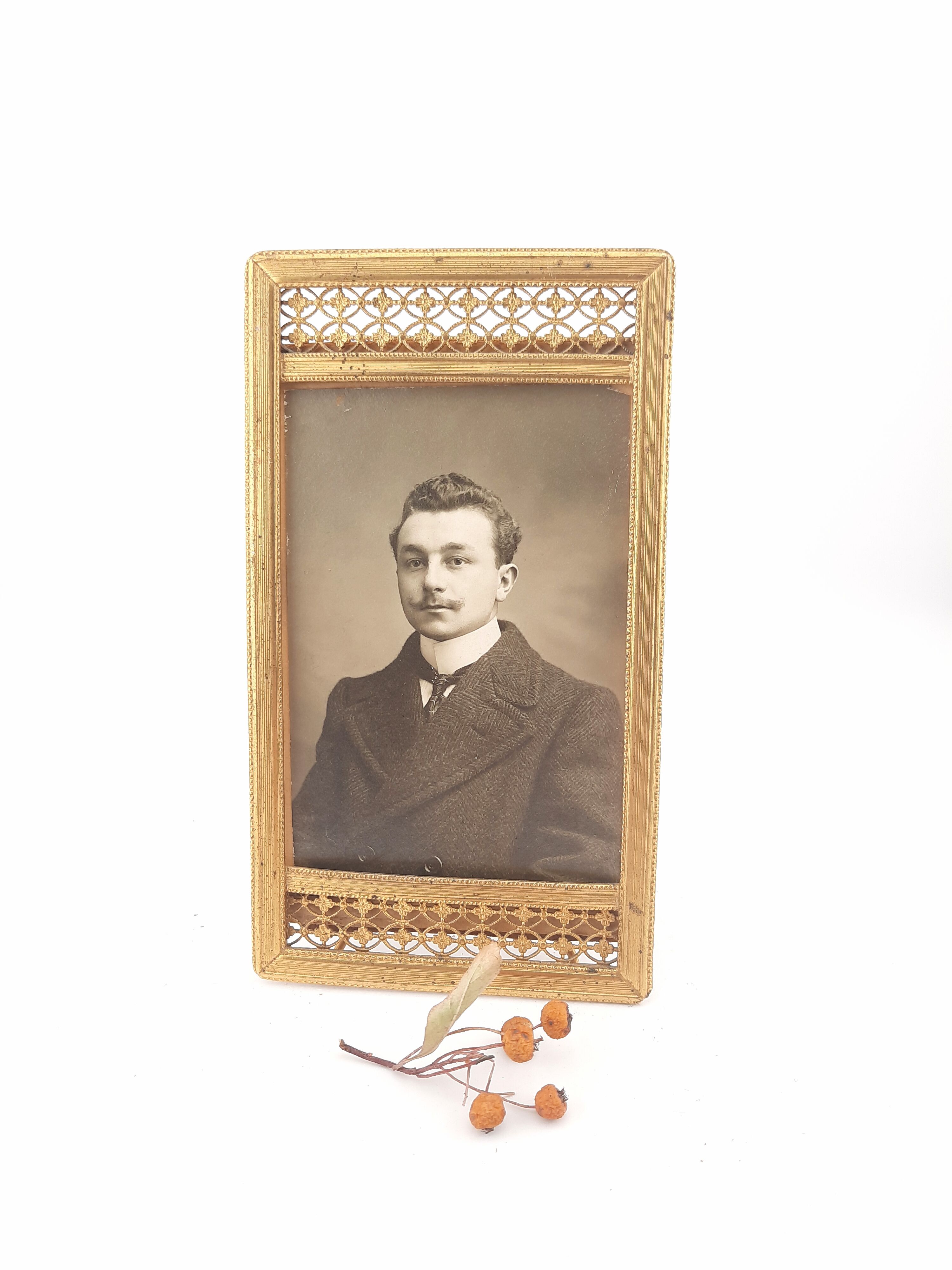 Victorian brass photo frame