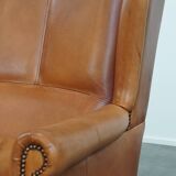 Wingback Chair Made of Cowhide Leather