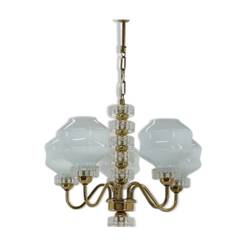 Set of chandelier and wall lamp, 1970´s.