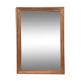 Miroir biseauté 1940 chêne brut massif 74x104
