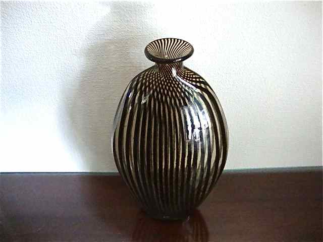 Vase soliflore in blown glass, art deco style