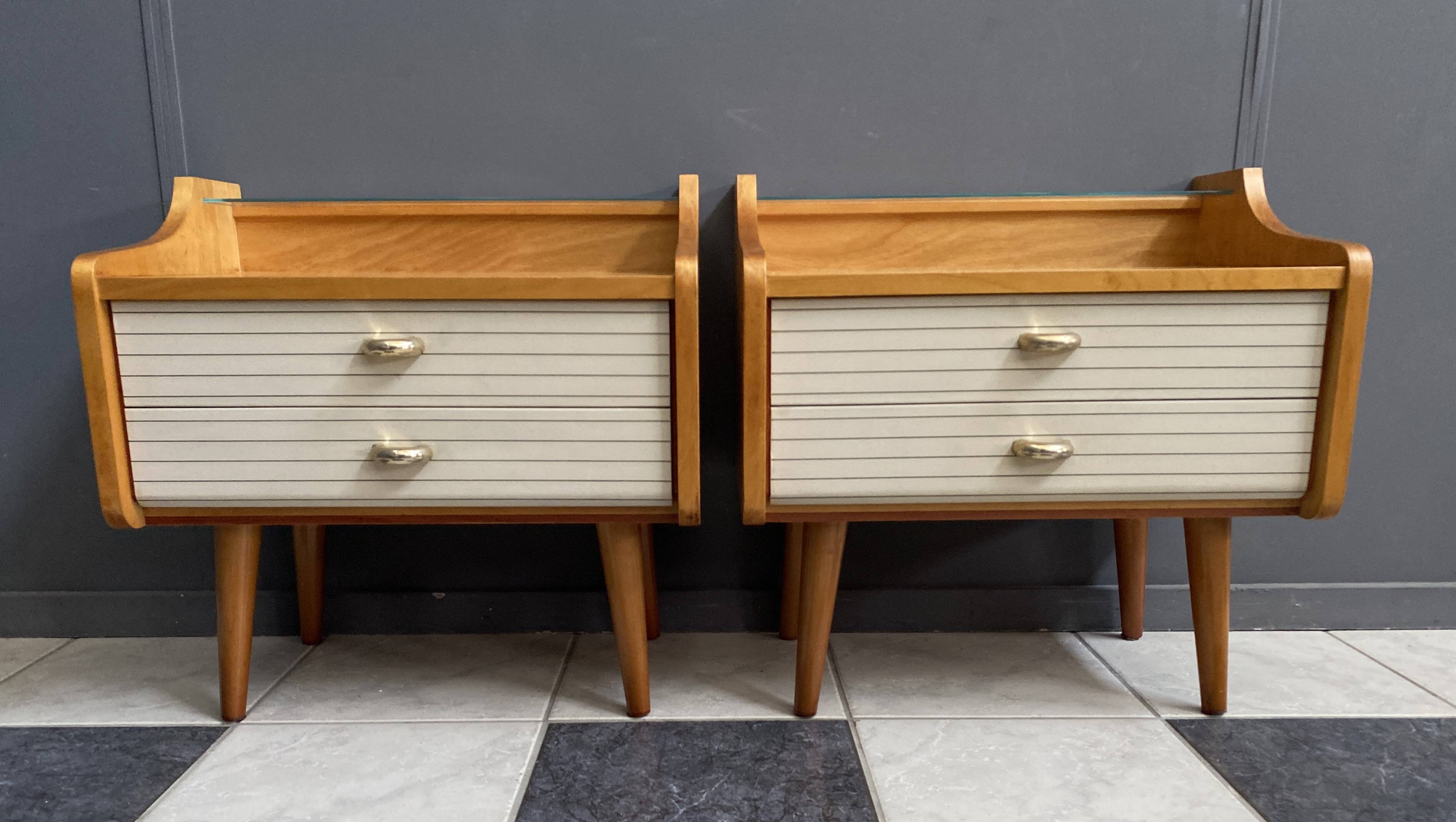 Set of 2 1960s bedside tables