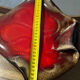 glazed red ceramic vide-poche signed - 1960s