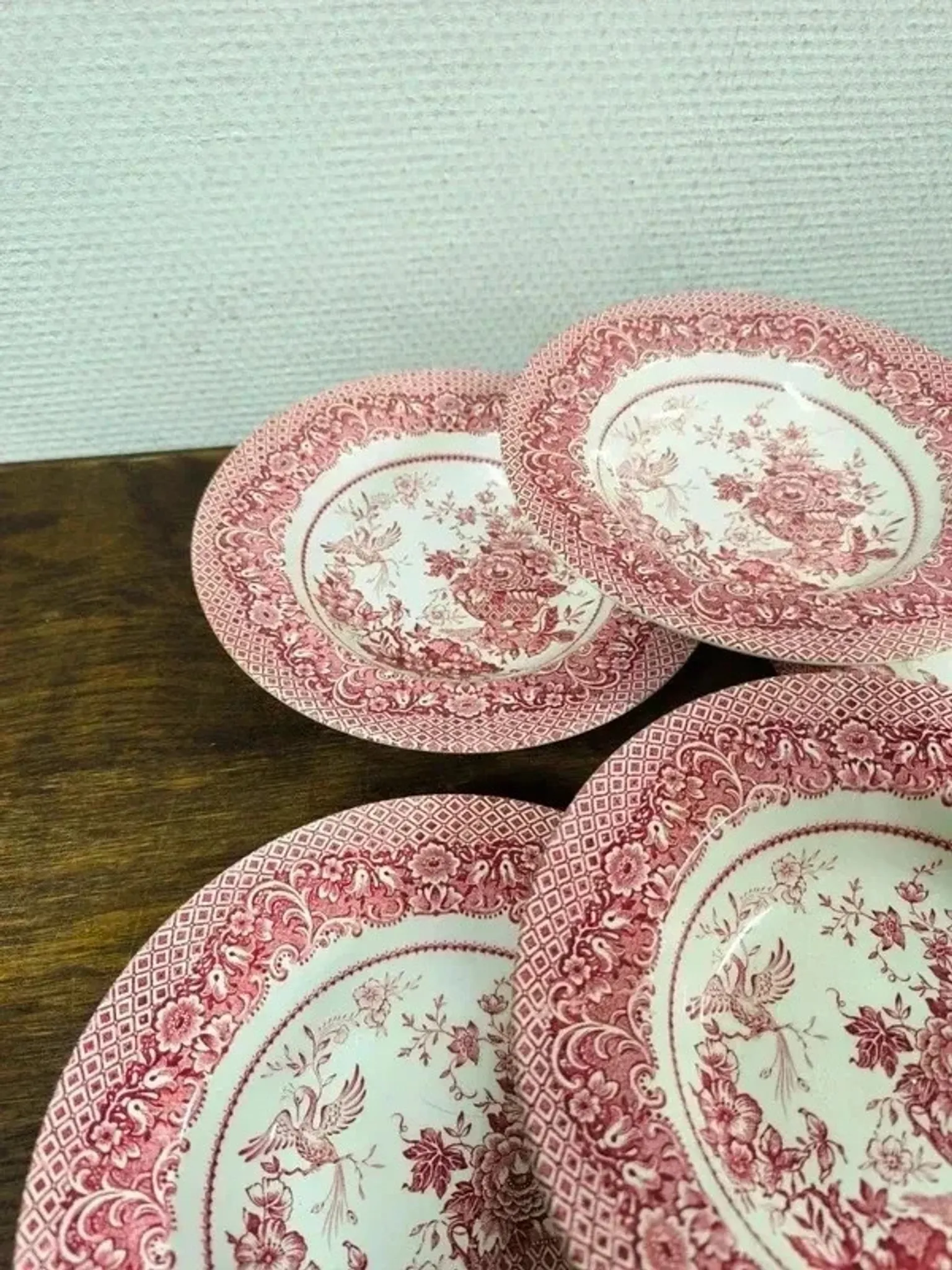 Set of 6 vintage English deep plates – Jardinière model