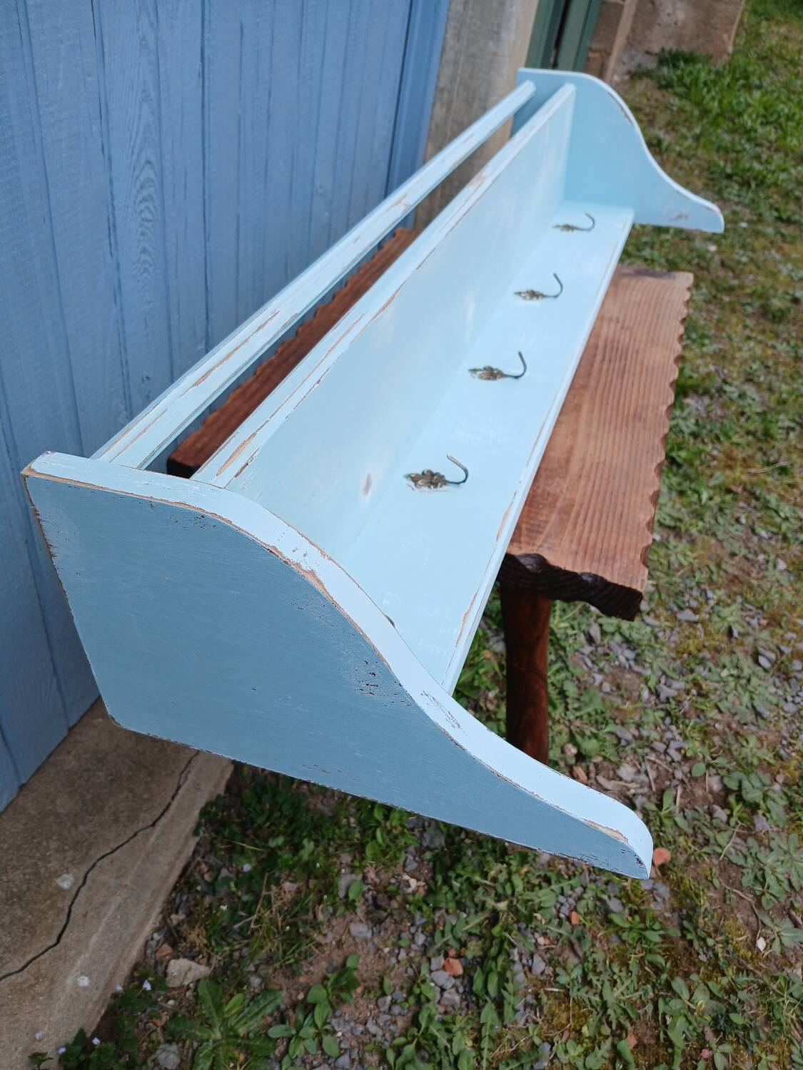 Antique wooden wall shelf