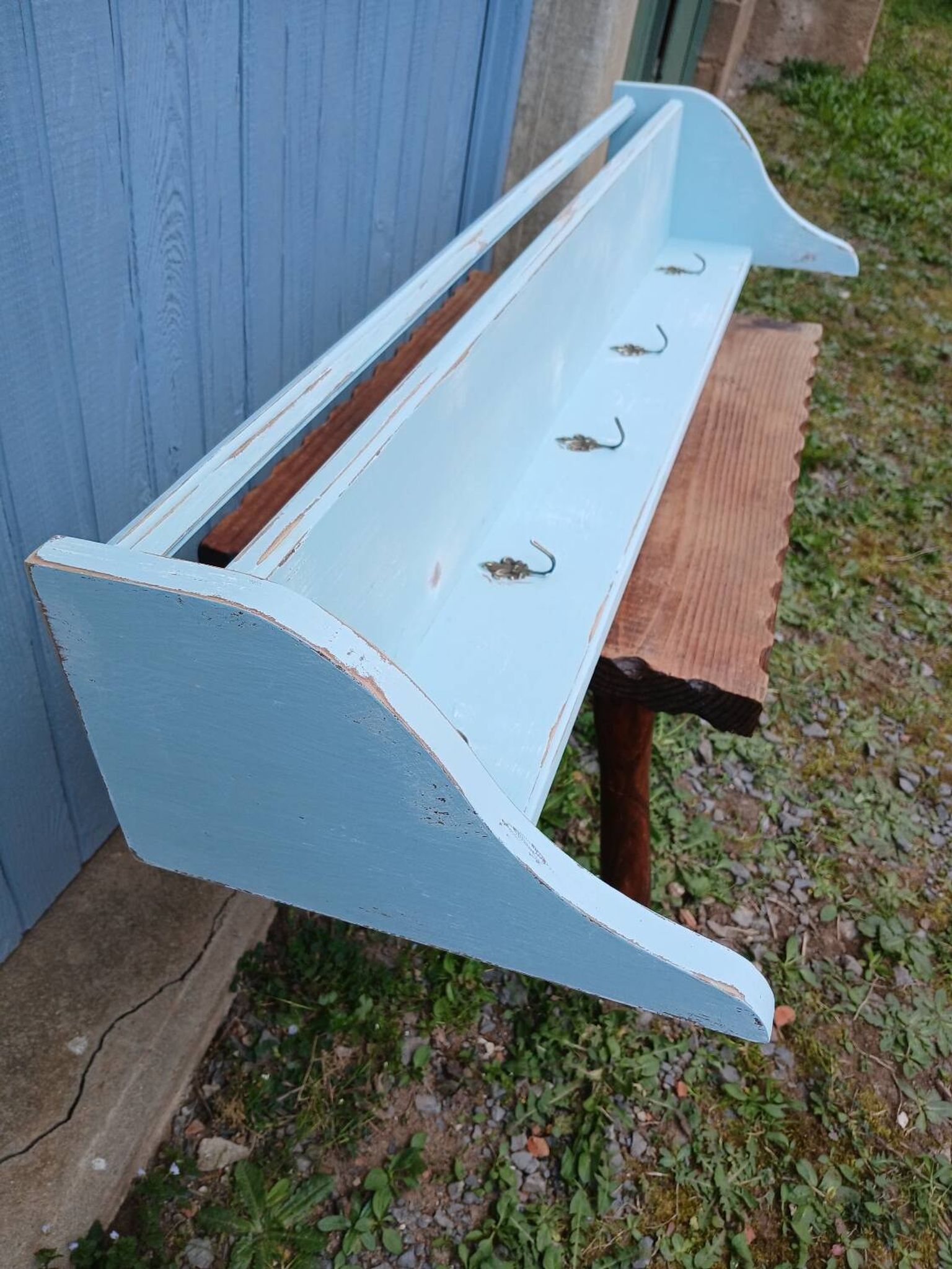 Étagère murale ancienne en bois