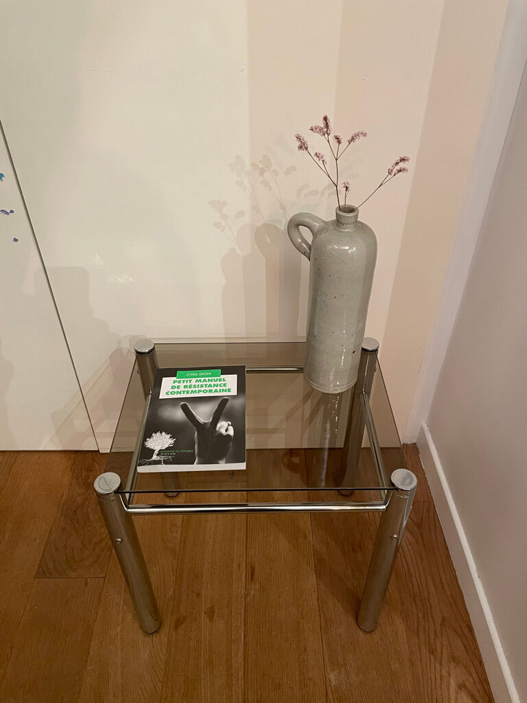 Chrome metal coffee table